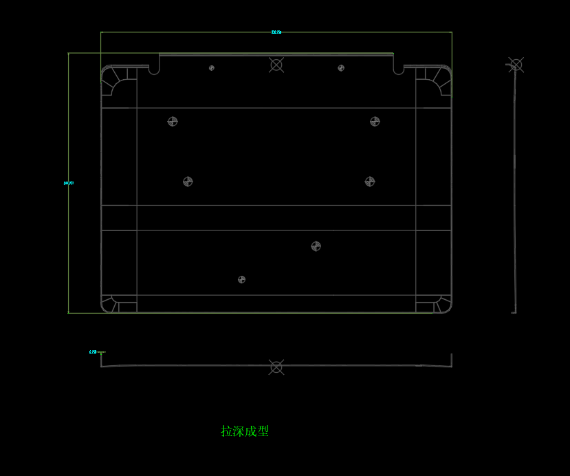 笔记本C壳面板拉深成型模具设计图