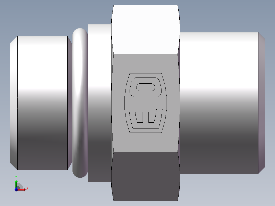美制O圈密封接头、1DO-20-08前视图