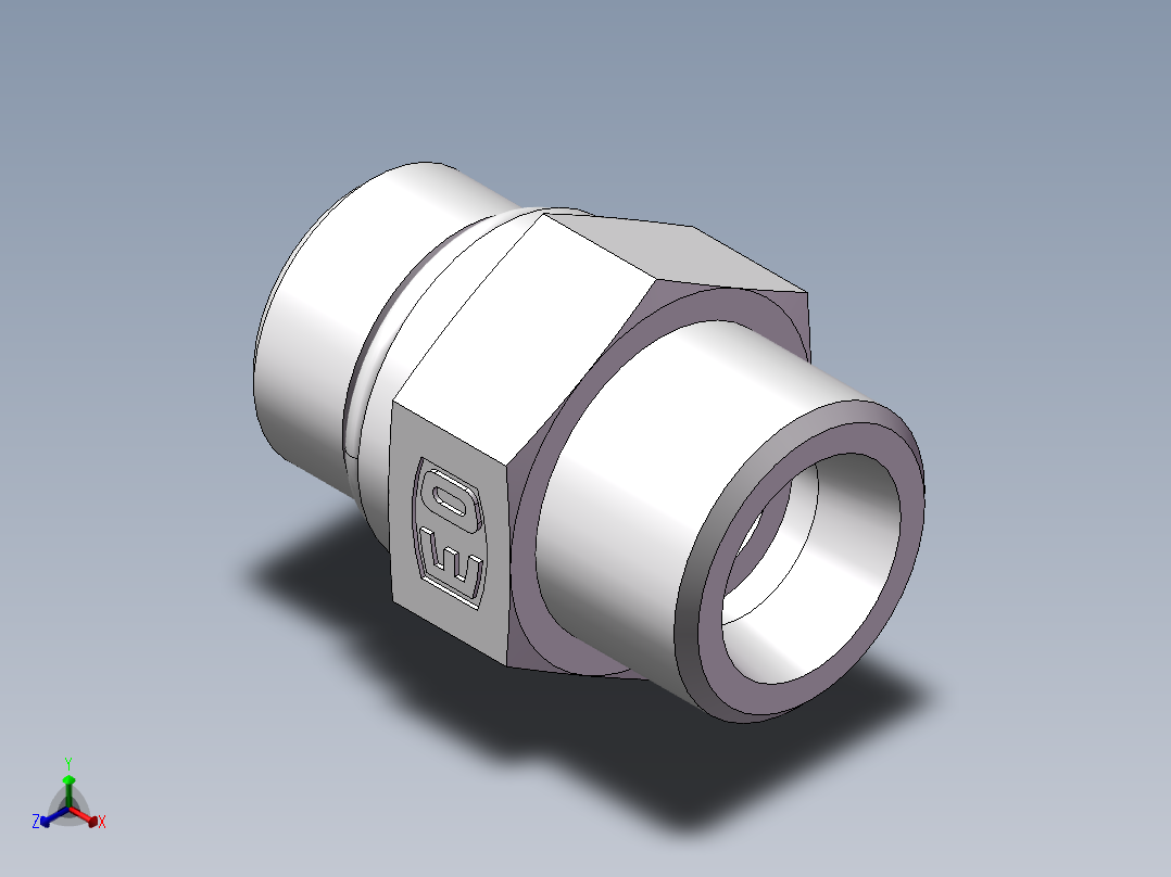 美制O圈密封接头、1DO-20-08正等轴测图