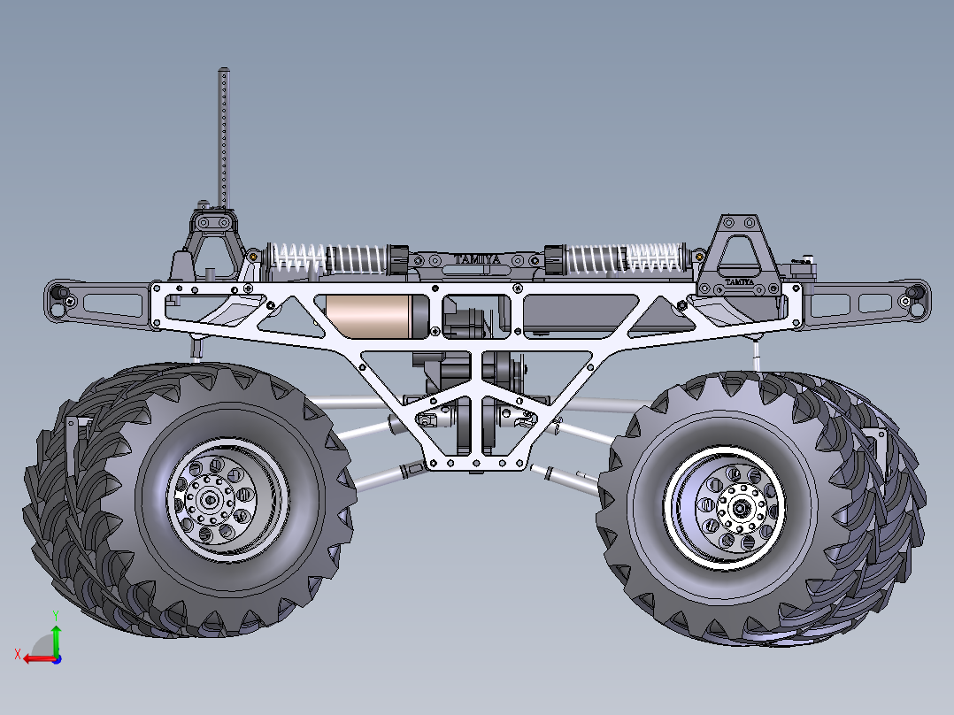 遥控车底盘后视图