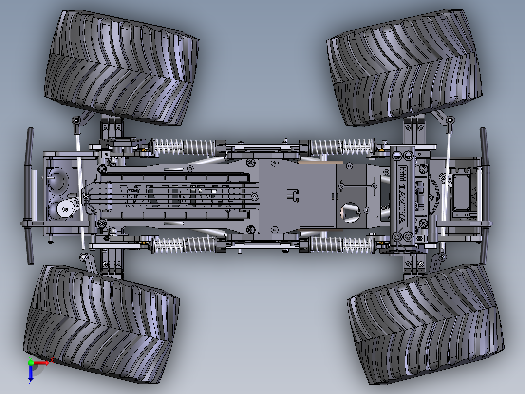 遥控车底盘俯视图