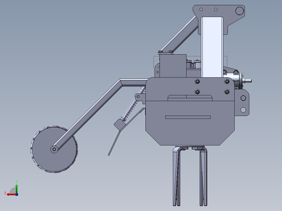 立轴转齿式旋耕机sw24可编辑后视图