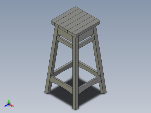 板凳正等轴测缩略图