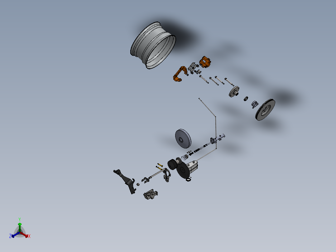 刹车系统(21)正等轴测图