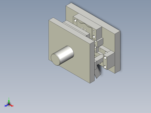 一出二收音机支架连续冲压模具