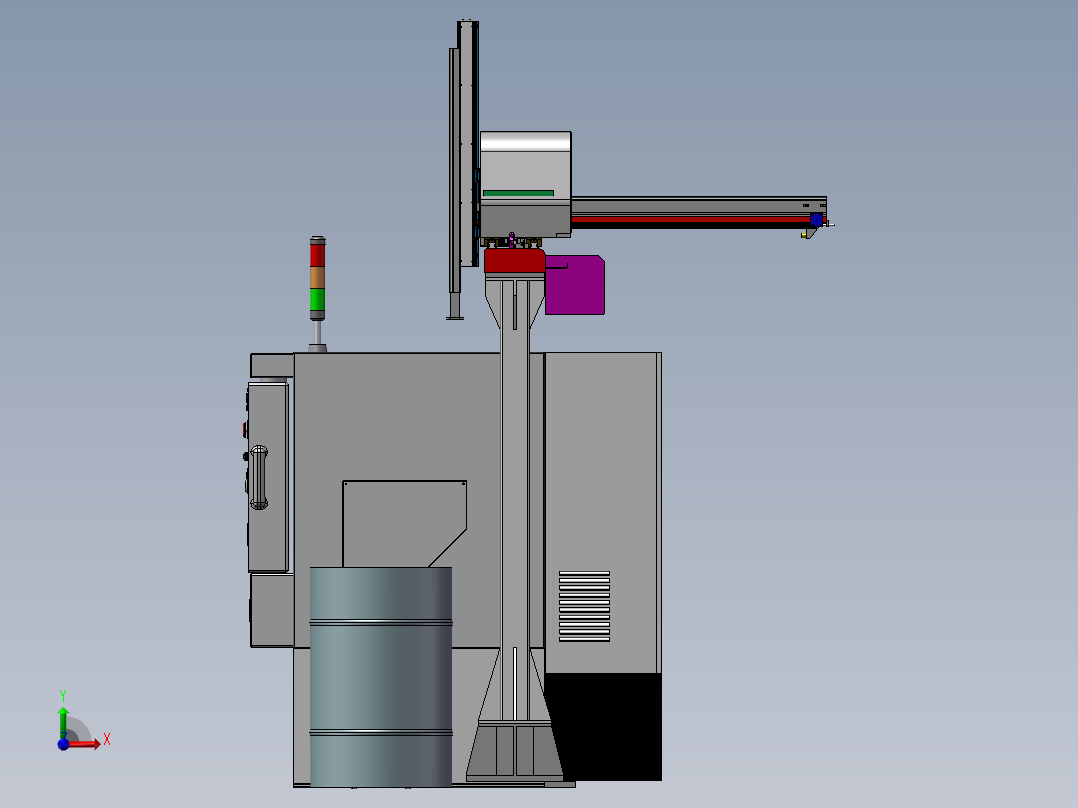 单机械手数控车床前视图