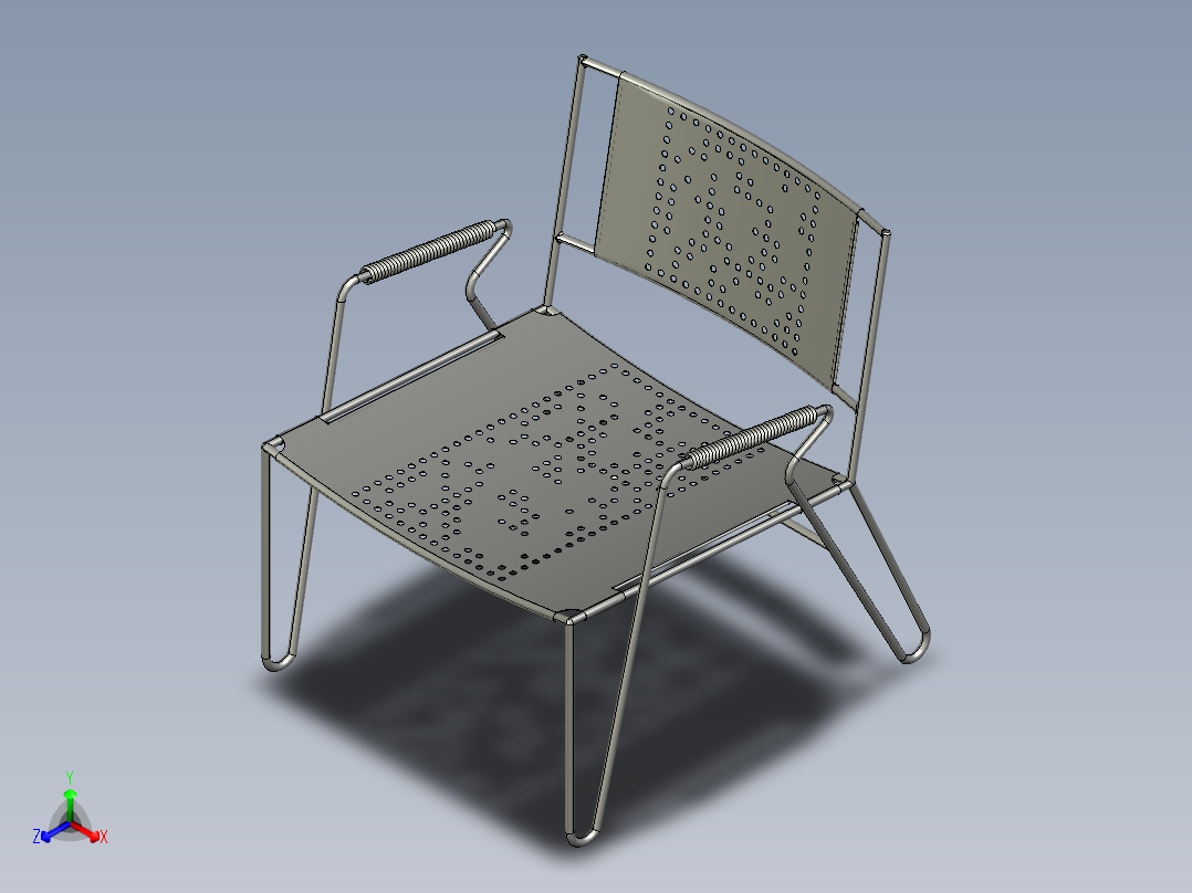 青铜椅110正等轴测图