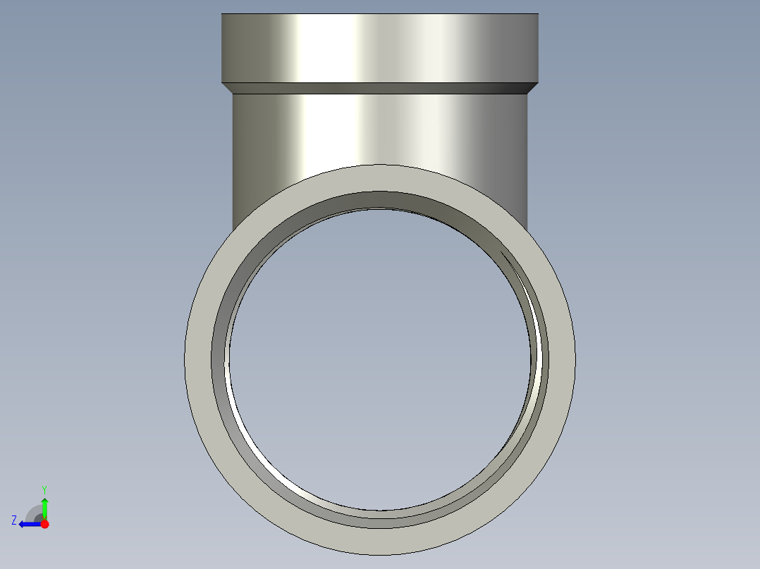 螺纹管三通-异径 DN25-DN20右视图