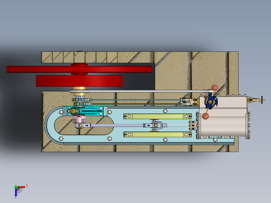 带 4 个滑阀的 60HP 高压蒸汽机a-model-of-a-60hp-high-模型格式为 x_t俯视图