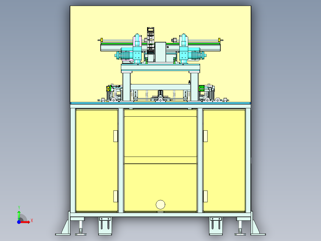 钣金支架激光焊接专机设计前视图