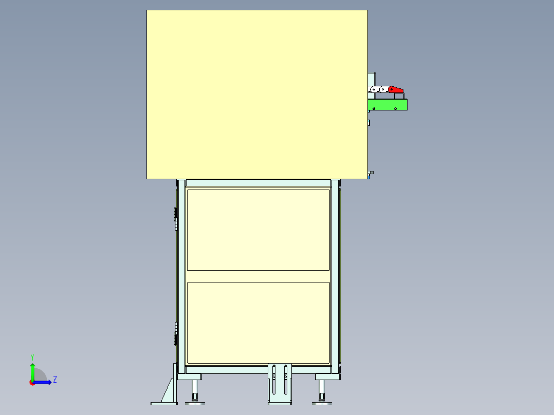 钣金支架激光焊接专机设计左视图