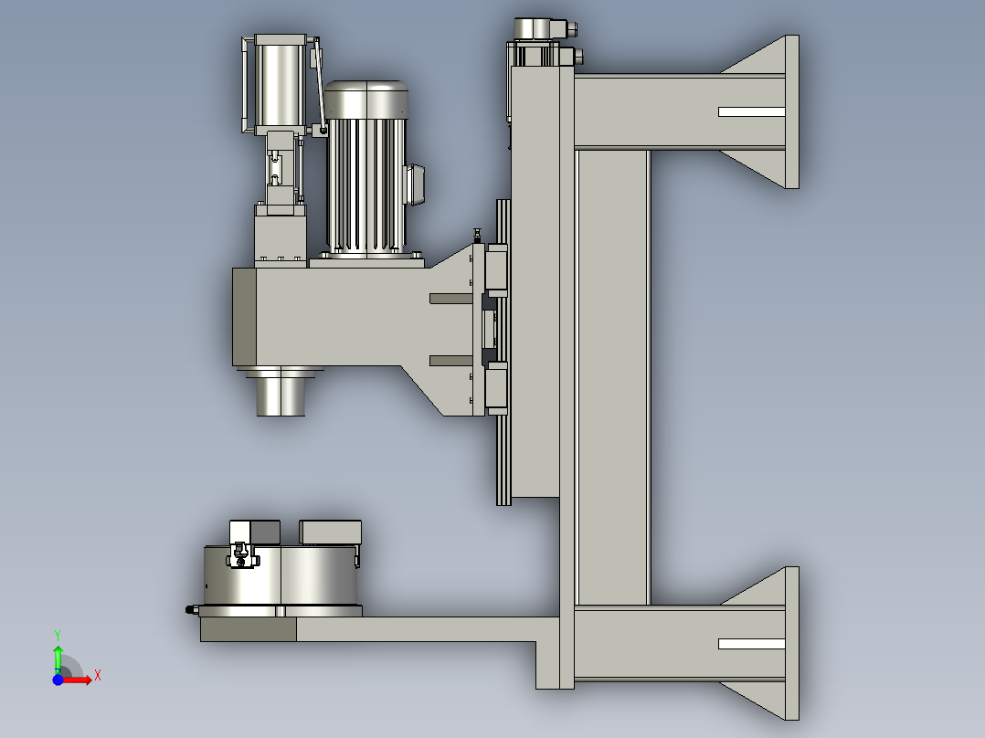 加工模具配件的小型车床前视图