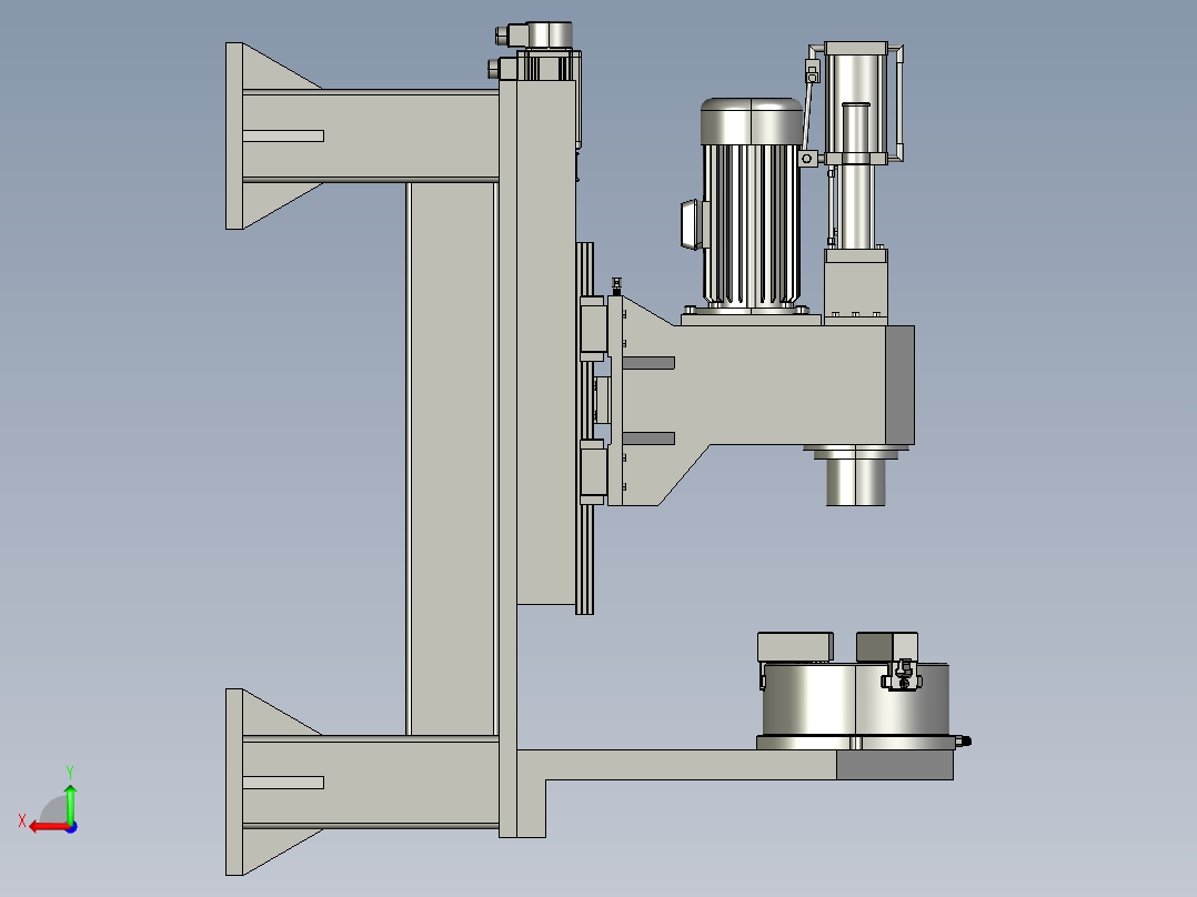 加工模具配件的小型车床后视图