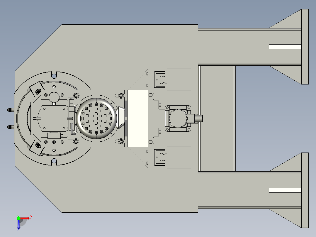 加工模具配件的小型车床俯视图