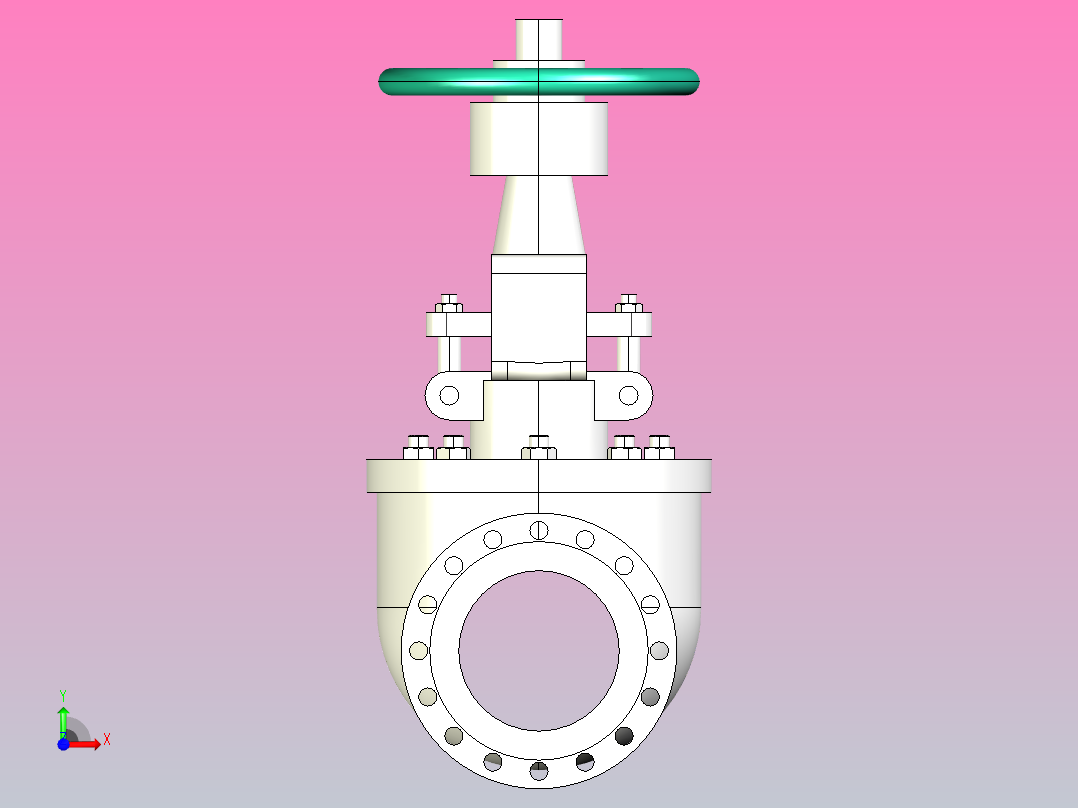 GQ47-547-6S47-9B47H-Y-25 轨道式球阀[300]前视图