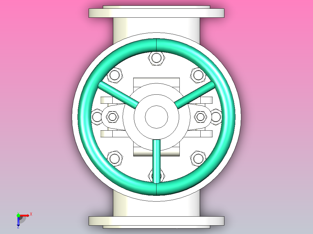 GQ47-547-6S47-9B47H-Y-25 轨道式球阀[300]俯视图