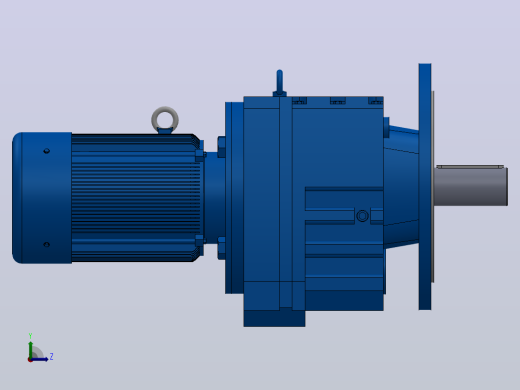 RF107法兰轴伸式安装斜齿轮减速机RF107-Y4-4P-112M-M1-0°-Φ450左视缩略图