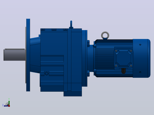 RF107法兰轴伸式安装斜齿轮减速机RF107-Y4-4P-112M-M1-0°-Φ450右视缩略图