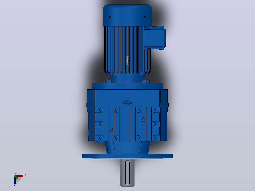 RF107法兰轴伸式安装斜齿轮减速机RF107-Y4-4P-112M-M1-0°-Φ450俯视图
