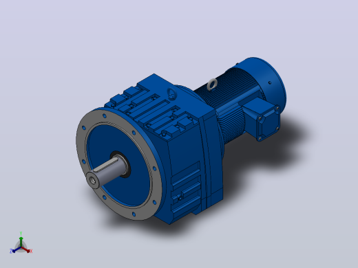 RF107法兰轴伸式安装斜齿轮减速机RF107-Y4-4P-112M-M1-0°-Φ450正等轴测缩略图