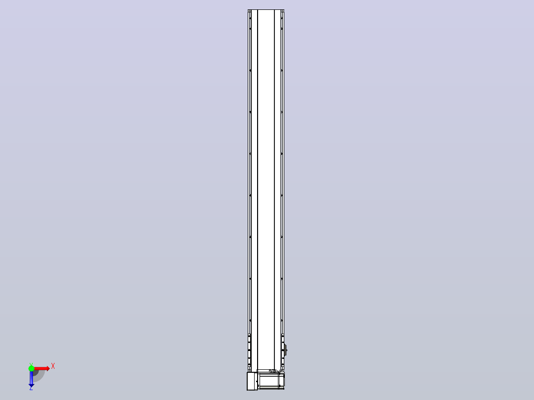 皮带直线轴半封闭可选导轨TPA-HNB-175D-140-L1450-LU-C-P75-N3俯视图
