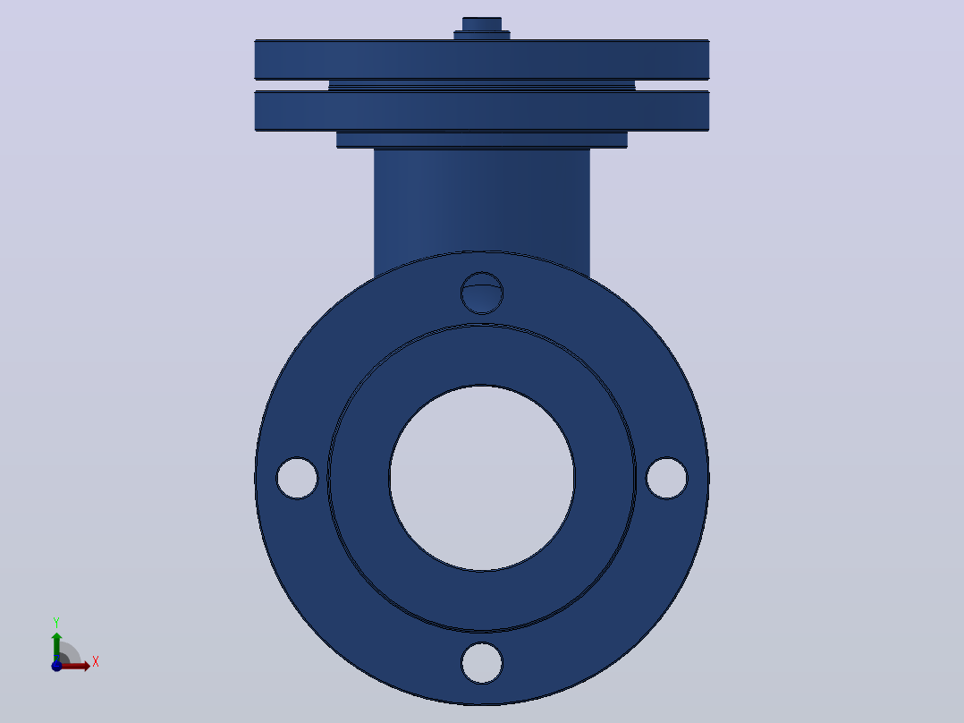 ST34型直流式法兰连接T型过滤器[ST34C-DN65(PN10，25)]前视图