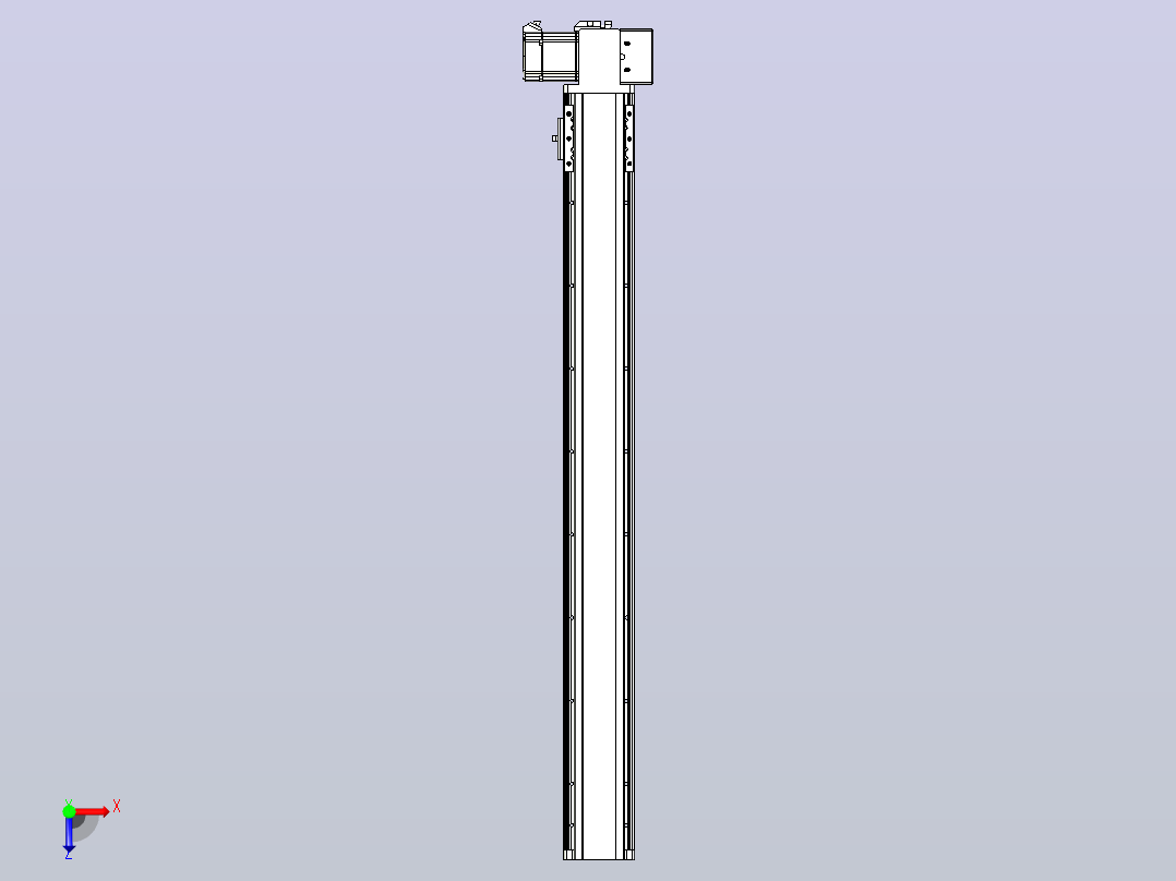 皮带直线轴半封闭可选导轨TPA-HNB-85D-90-L750-LP-Y-P20-N3俯视图