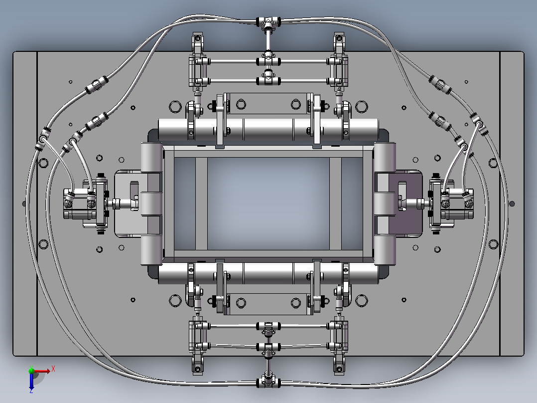 纸箱包装机三维建模图纸 solidworks设计俯视图