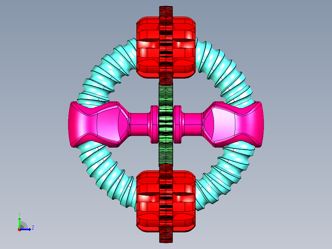 螺旋线圈齿轮左视图