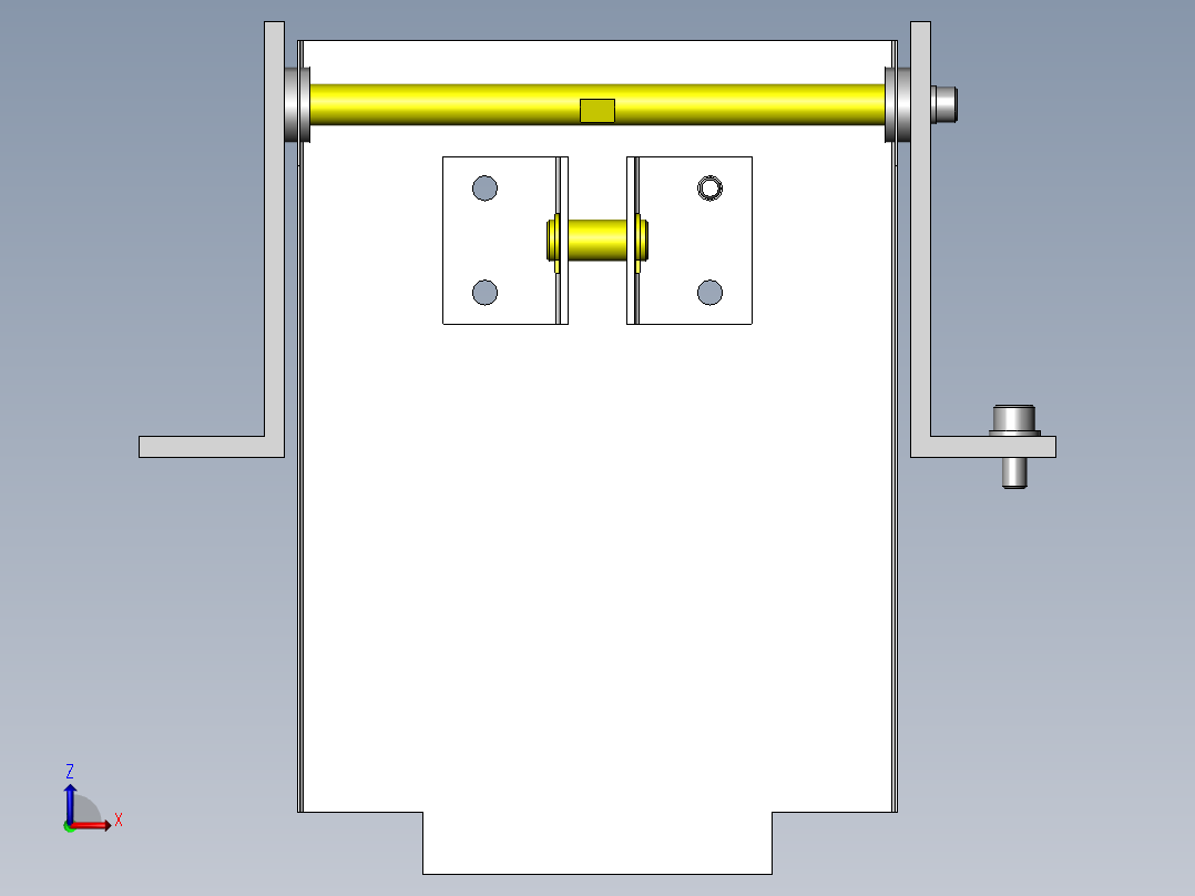 使用了气缸的门机构前视图