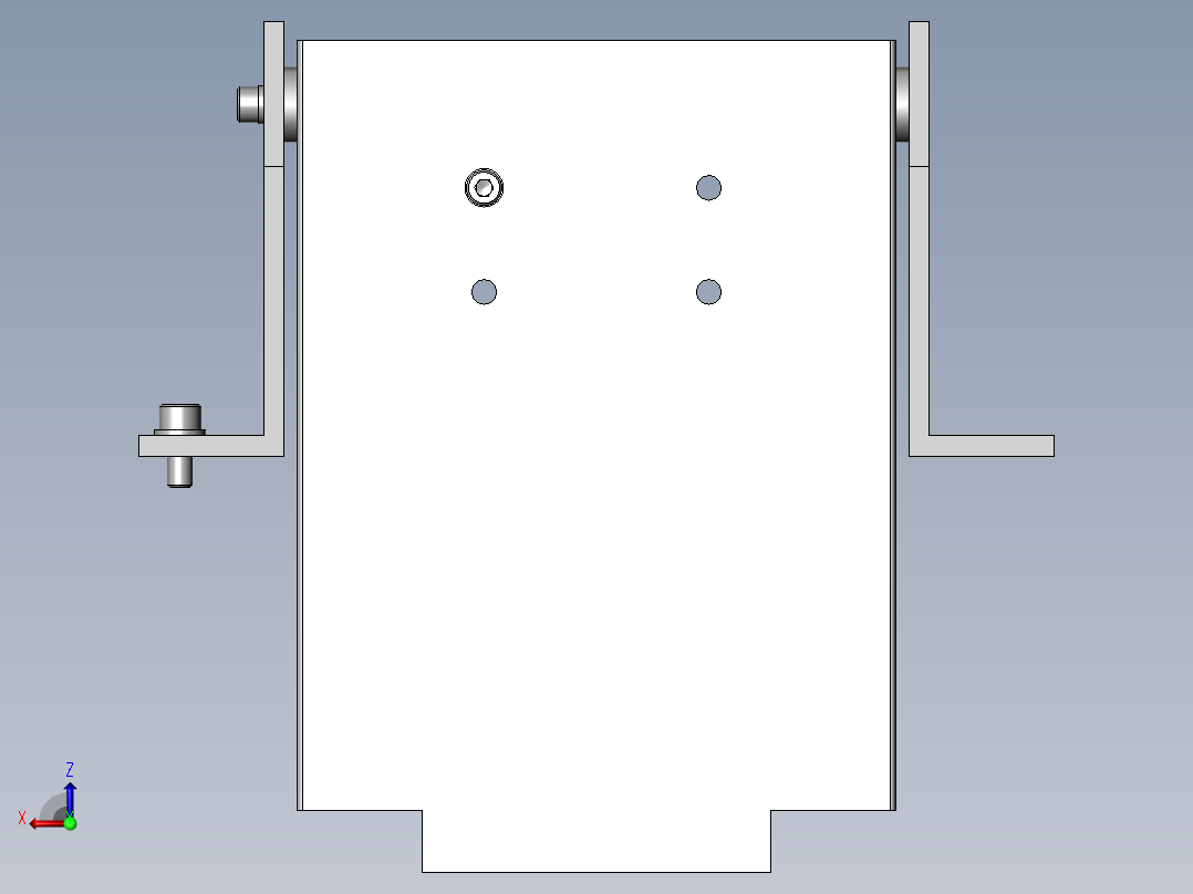 使用了气缸的门机构后视图