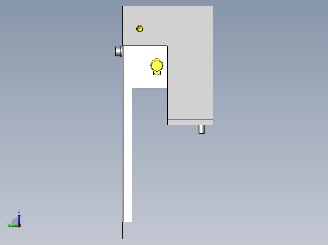 使用了气缸的门机构左视图
