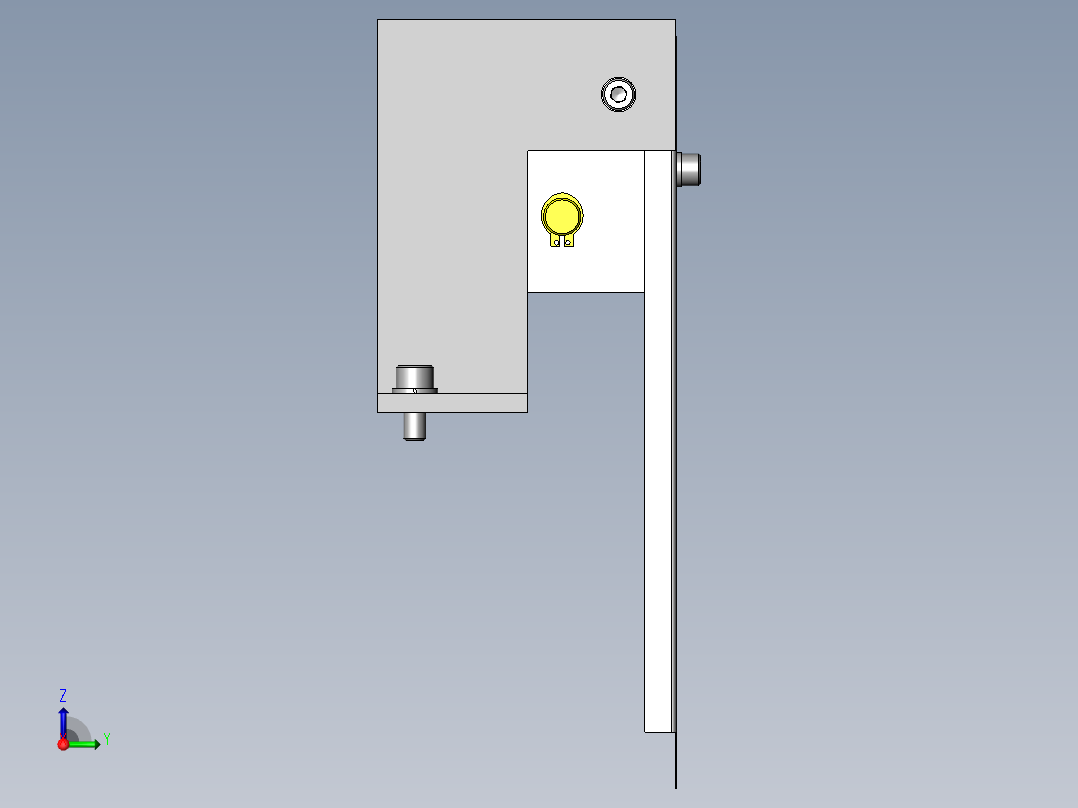 使用了气缸的门机构右视图