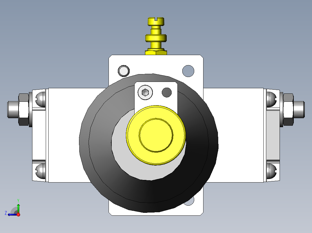 使用偏心锥形凸轮的多段行程机构右视图
