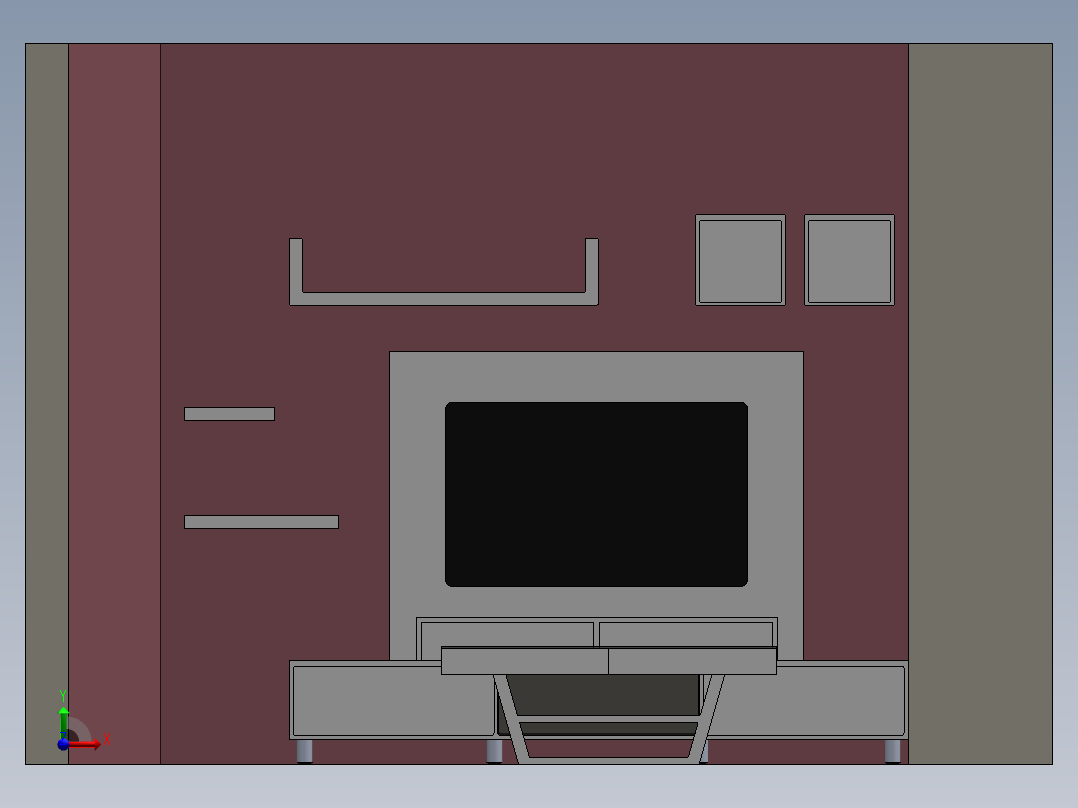 solidworks 卧室前视图