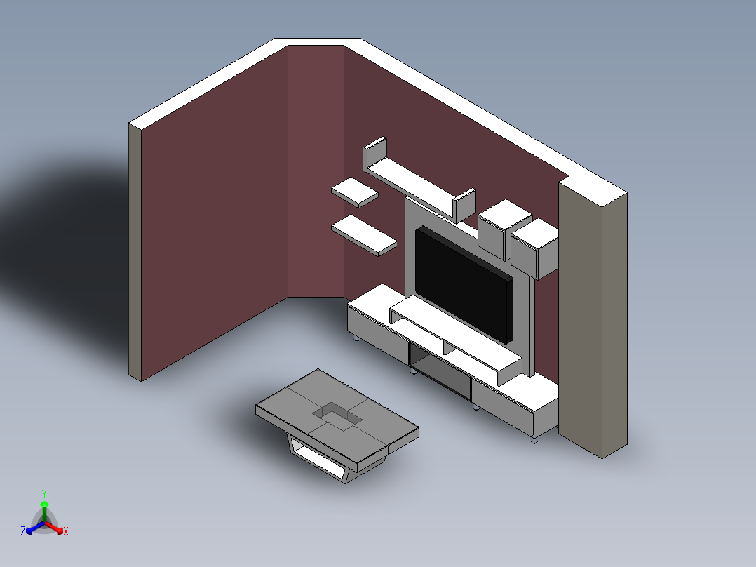 solidworks 卧室正等轴测图