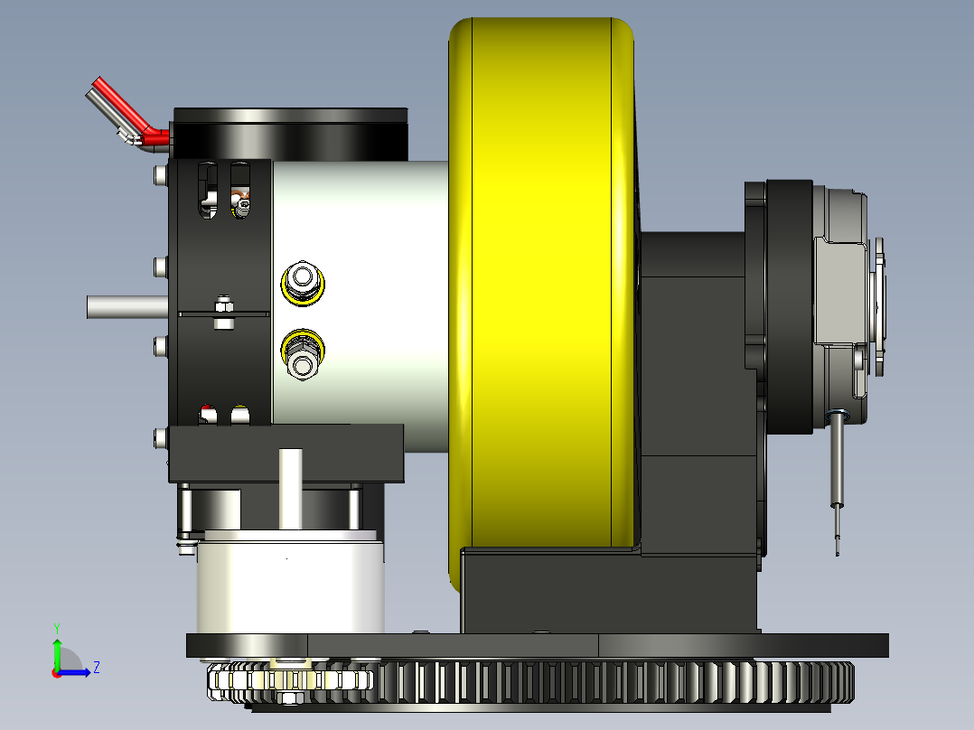 舵轮驱动单元1000wCFA AGV舵机驱动左视图