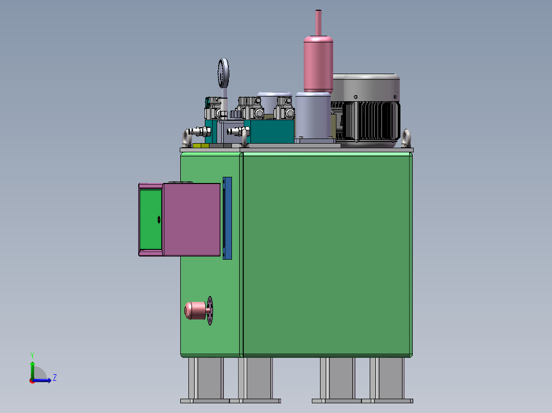 提升绞车液压站的设计左视图