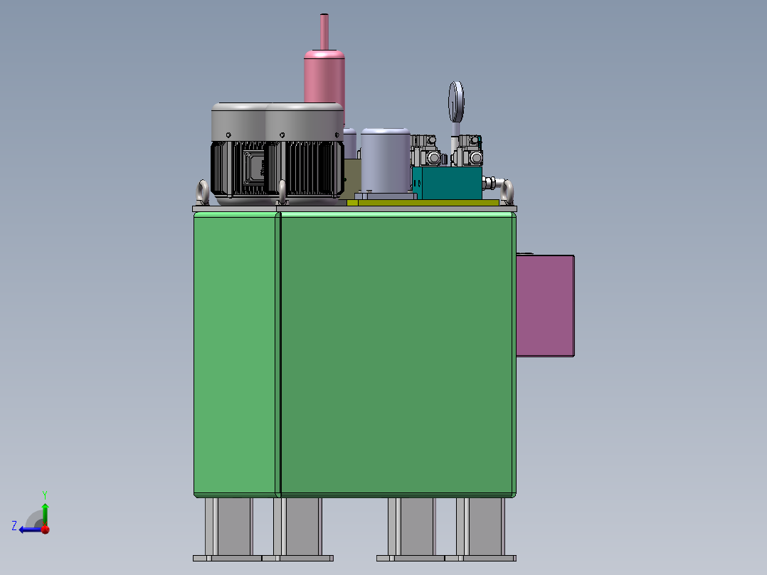 提升绞车液压站的设计右视图
