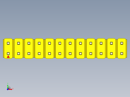 彩色公头100mil（2.54mm）系列-DS1021_yellow_2x12p_100mil_Type5_rev1.0前视缩略图