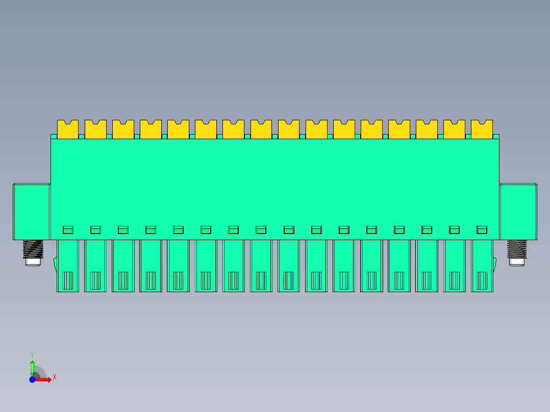 DEGSON 15EDG（公头） 3.5mm 螺钉锁紧，插拔式接线端子 FullPack-15EDGKNM-3.5-16P-14-00AH前视图