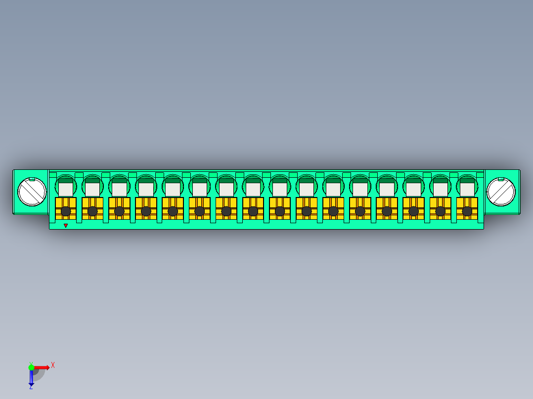 DEGSON 15EDG（公头） 3.5mm 螺钉锁紧，插拔式接线端子 FullPack-15EDGKNM-3.5-16P-14-00AH俯视图