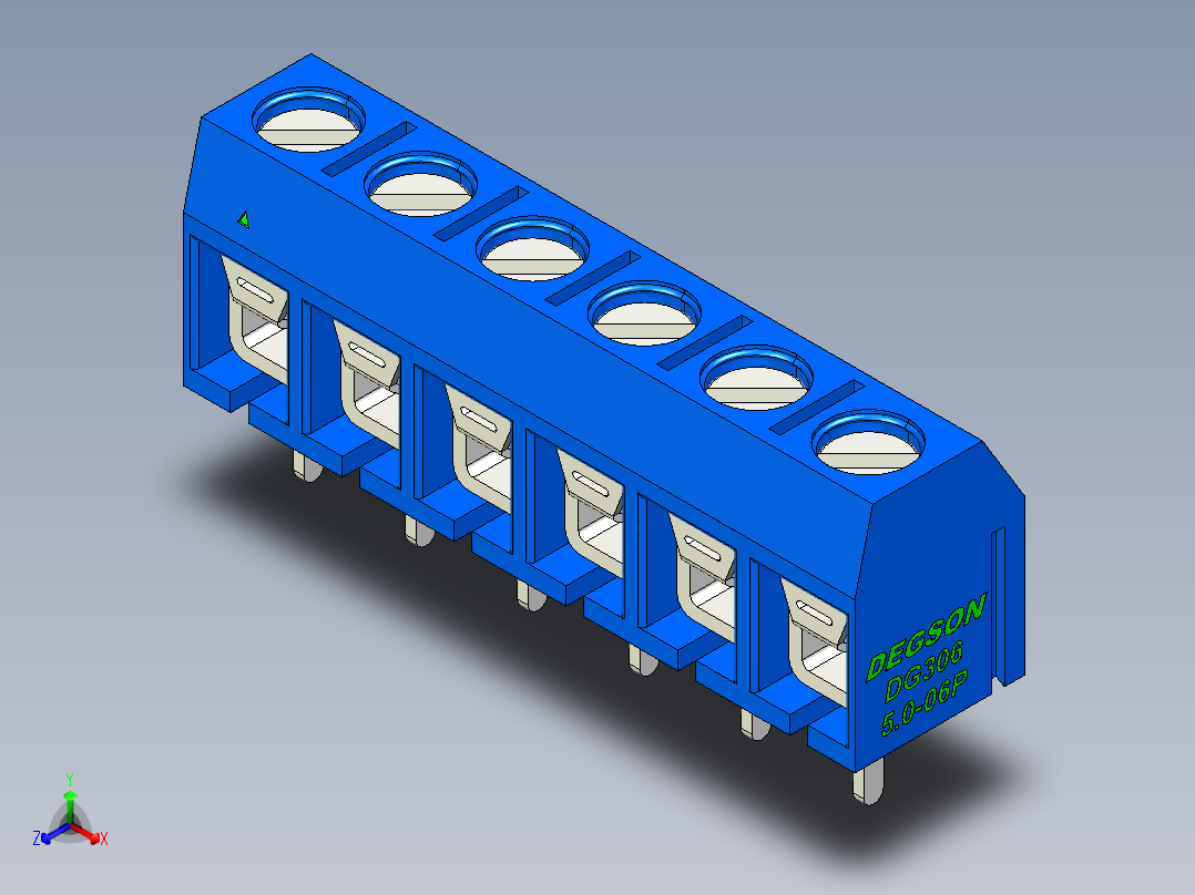 DEGSON DG306 系列 5.0 接线端子-DG306-5.0-06P-12-00AH主视图