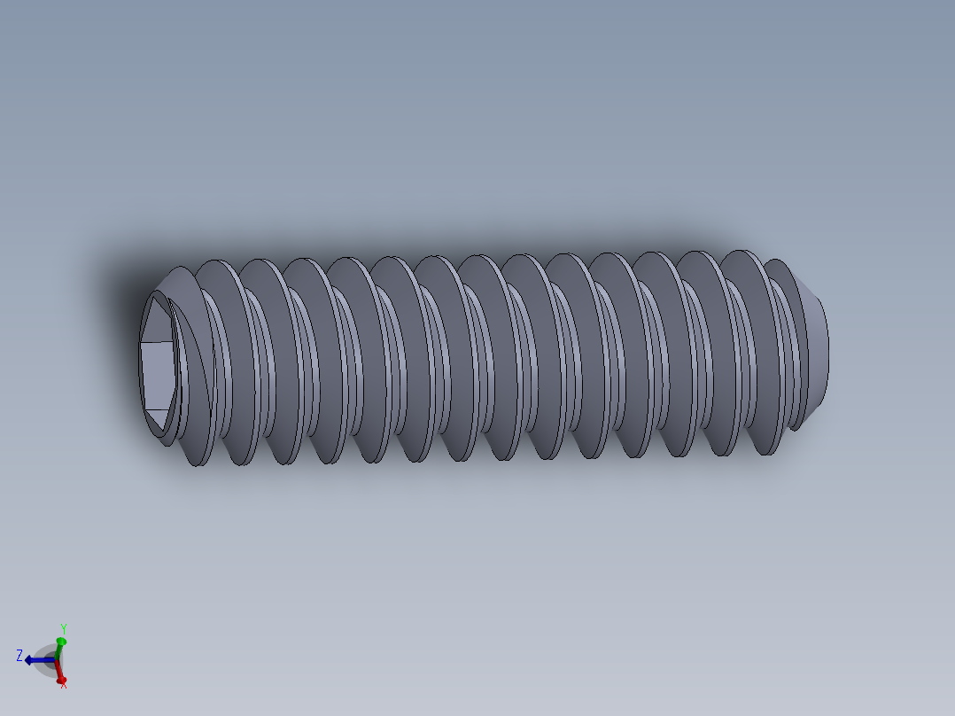 UNC 平头紧定螺钉-UNC SET SCREW 10-24 x0.625.SLDPRT主视图