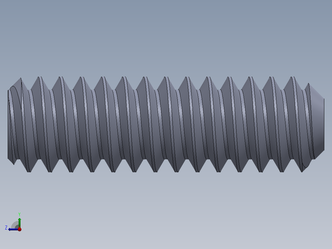 UNC 平头紧定螺钉-UNC SET SCREW 10-24 x0.625.SLDPRT右视图