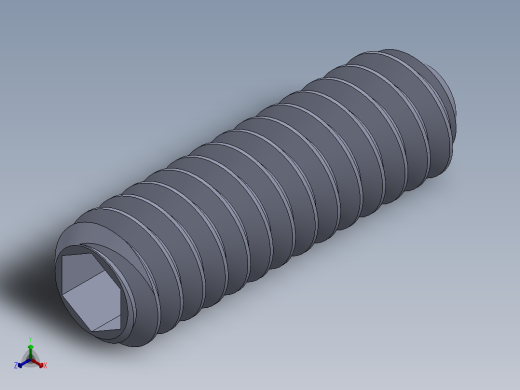UNC 平头紧定螺钉-UNC SET SCREW 10-24 x0.625.SLDPRT正等轴测缩略图