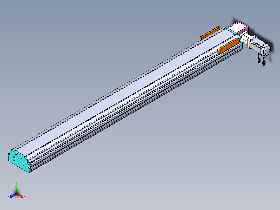 东锦同步带传动-直线滑台模组DH170B-L150-S1450-BL-P400W-C3正等轴测图