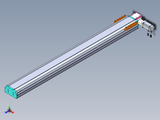 东锦同步带传动-直线滑台模组DH170B-L150-S1450-BL-P400W-C3正等轴测缩略图