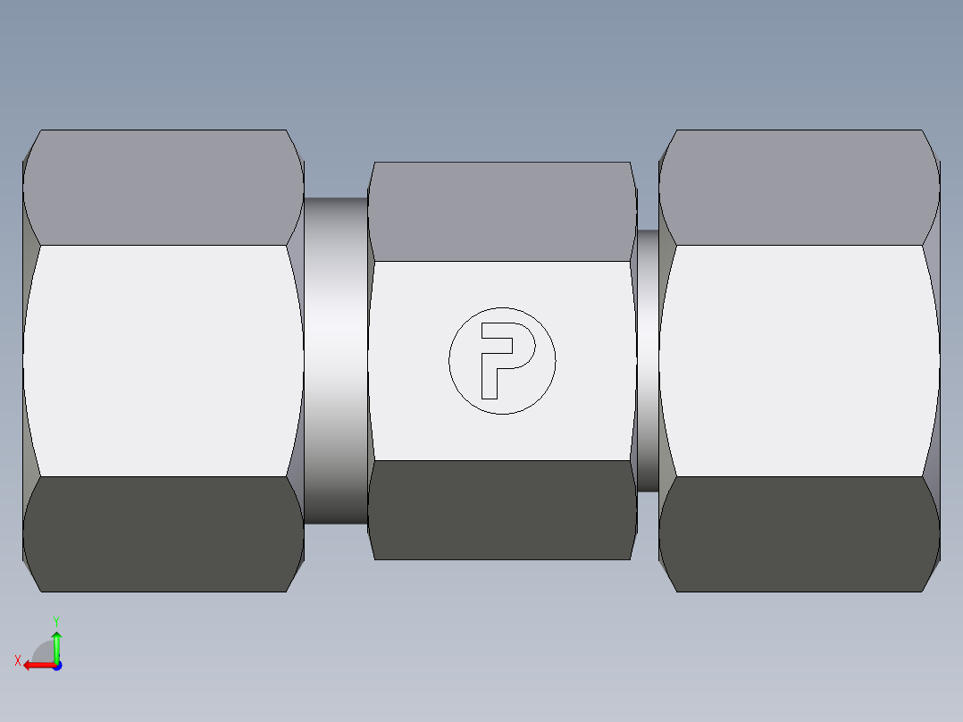 卡套式工业通用硬管接头EO_Distance_piece_adapter_DA12L71后视图