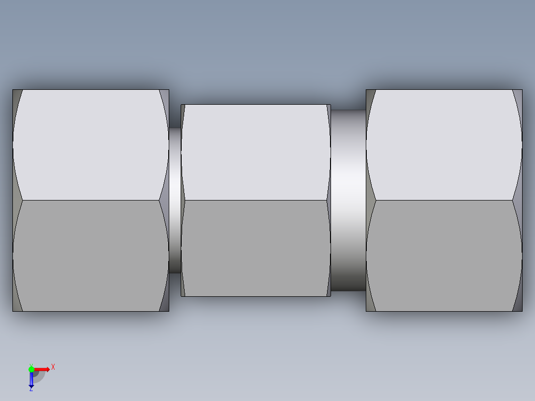 卡套式工业通用硬管接头EO_Distance_piece_adapter_DA12L71俯视图